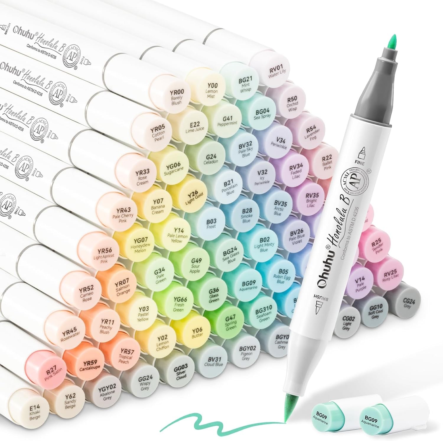 Alcohol Based -96 Pastel Colors Brush & Fine - Honolulu B