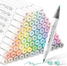 Ohuhu Pastel Markers Alcohol Based -96 Pastel Colors Brush Fine - Honolulu B