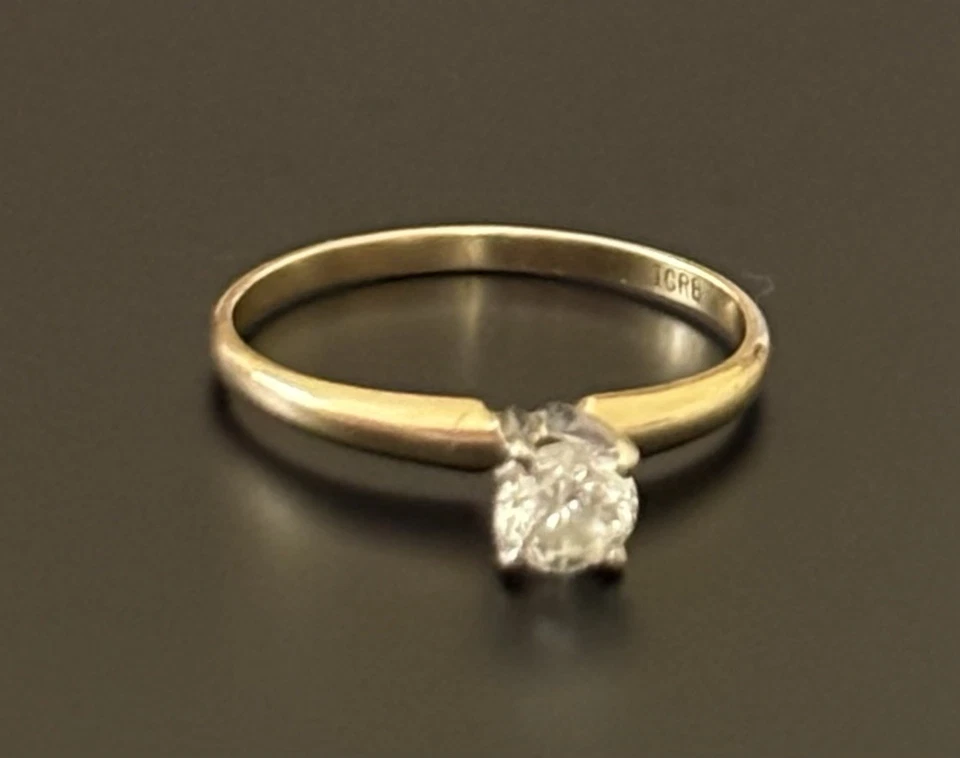  14K Gold Diamond Solitaire Ring – IGRB Hallmark – Approx. 0.33ct – 5cm - Image 3 of 4