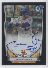 2014 Bowman Prospect Chrome Black Wave Refractor 33/50 Cesar Puello Auto n1u