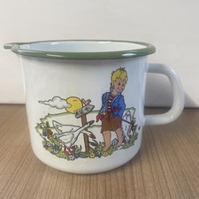 Gorgeous German Enamel Farmyard Goose 2 Pint Jug Cottagecore