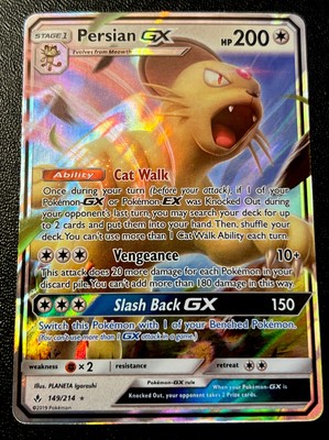 Persian GX 149/214 NM Ultra Rare Team Rocket Boss Giovanni Pokémon