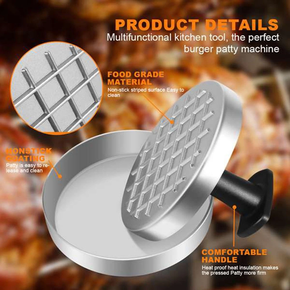 Burger Press 100 Patty Papers Set Grill Press Non-Stick Hamburger Mold with5564