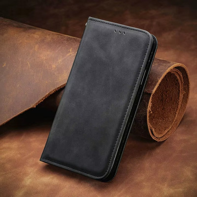 Xiaomi RedmiNote 15 Pro + 5G , Schwarze Luxus glatte Brieftasche MagnetBuch Flip