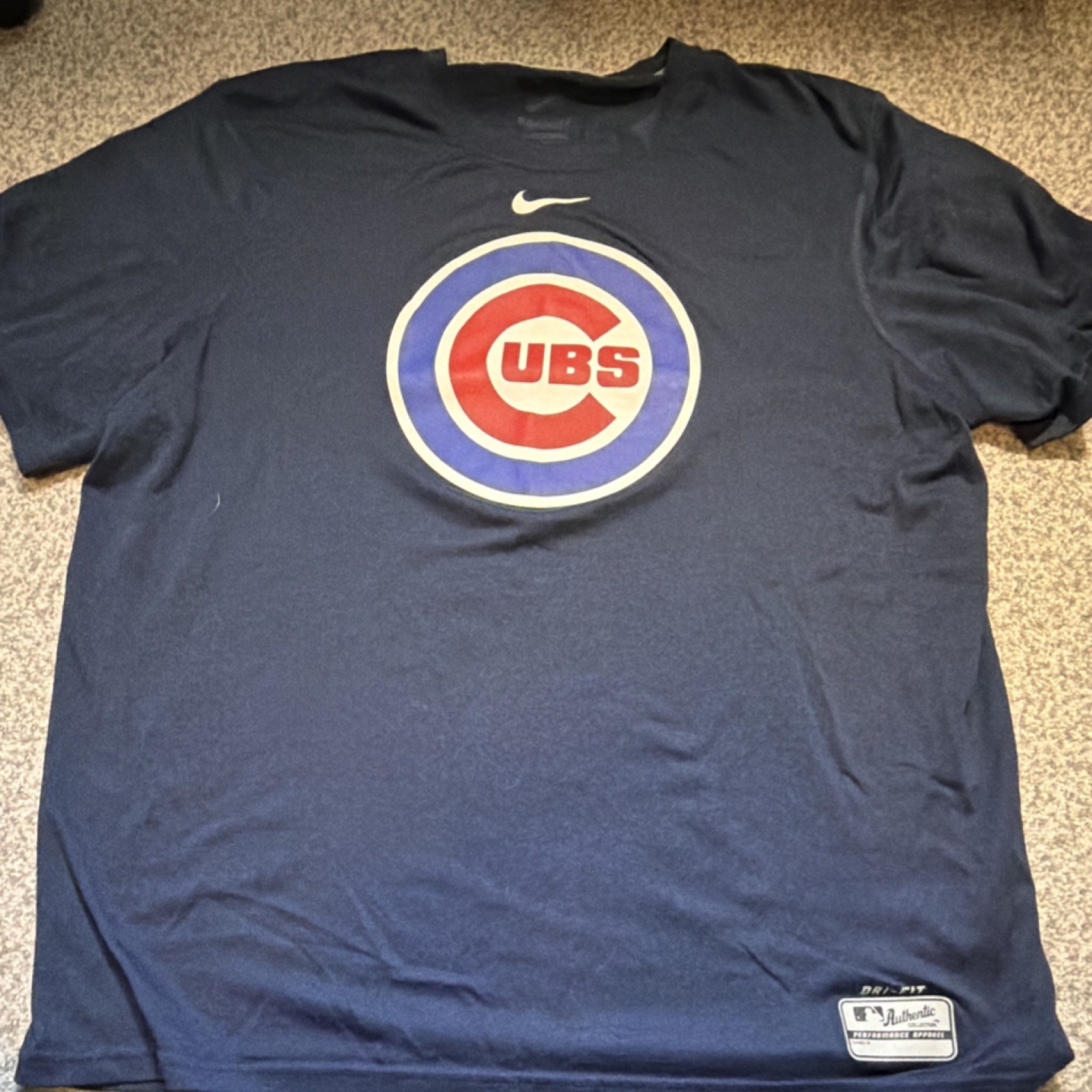 Nike Chicago Cubs Officially Licensed MLB Baseball Shirt Blue Dri-FIT Size S