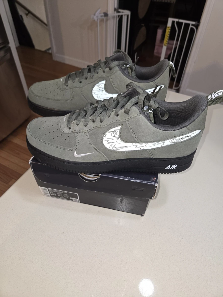 Nike Air Force 1 '07 LV8 Reflective Swoosh - Cargo Khaki for Sale
