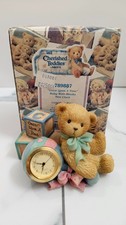 Cherished Teddies Once Upon A Time Baby w/ Blocks Mini Clock 789887 w/ Box
