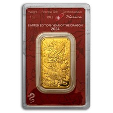 2024 1 oz Gold Bar - Argor-Heraeus Dragon 5420.66 per troy oz