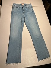 Mother Jeans Women's 25 Blue The Dazzler Ankle Mid Rise Denim Light Wash 25x25.5