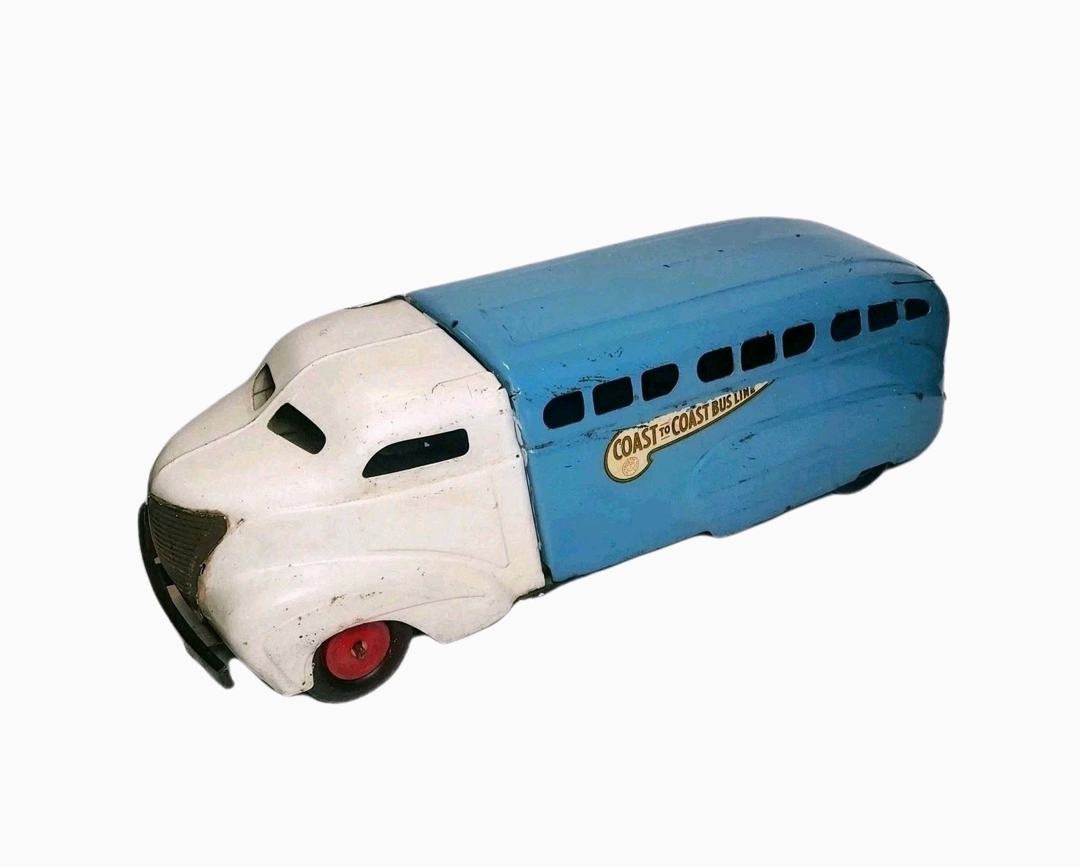Vintage 1930's Wyandotte Coast to Coast Bus Line Pressed Steel Toy No. 1002