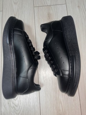 Alexander McQueen Oversized Leather Platform Sneakers Black Size EU 42 US 9