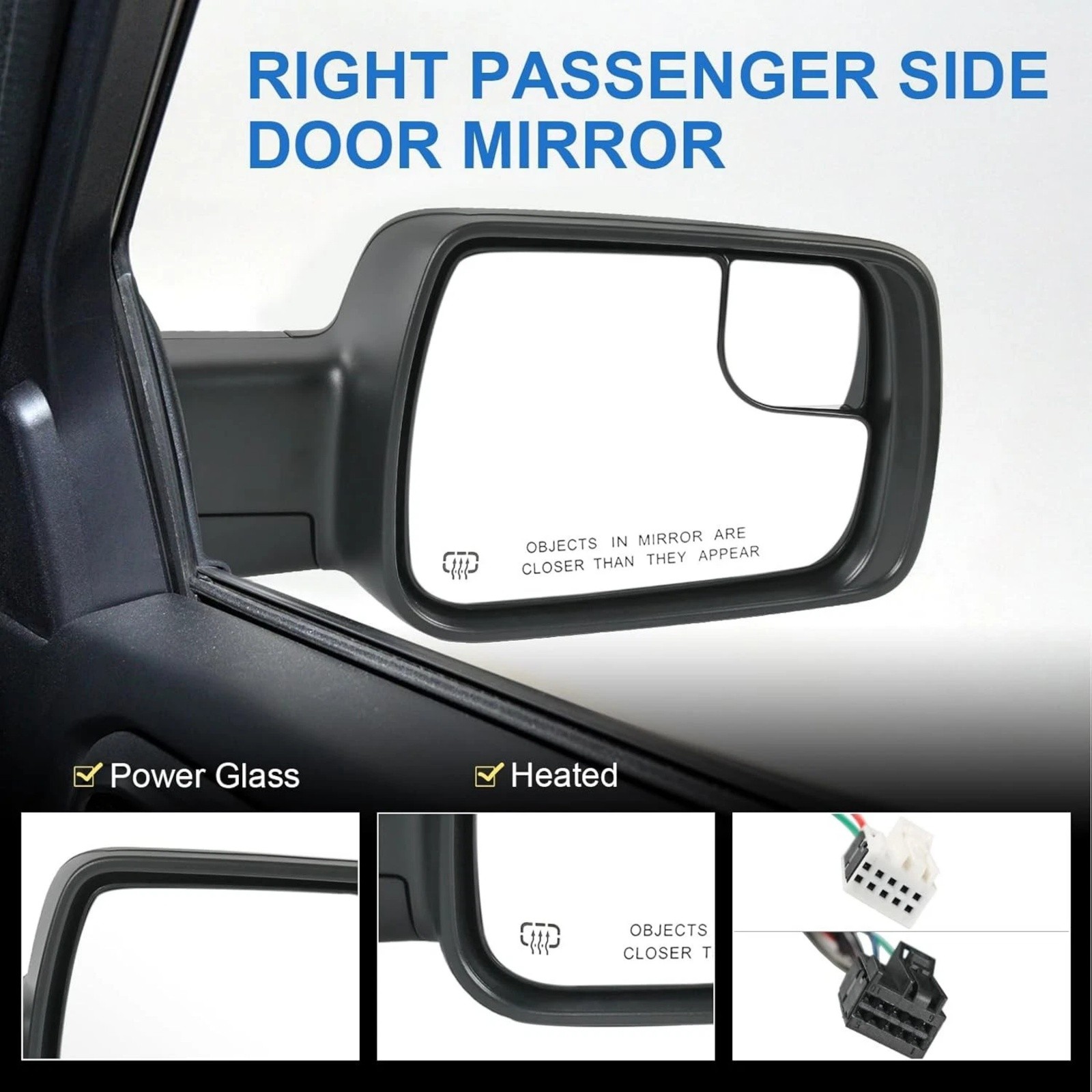Heated Mirror w/Power Fold Signal Light Passenger Side For 2019-2024 Ram 1500 thumbnail 9