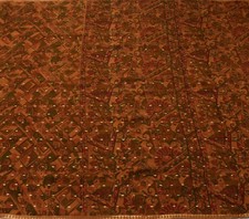 Sushila Vintage Mustard Saree 100 Pure Georgette Silk Printed Craft Fabric