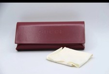 GUCCI Glasses CASE Red LEATHER SOFT FLAP SUNGLASSES OPTICAL CASE CLOTH