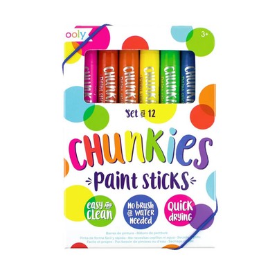 Ooly Chunkies Malstifte 12er Pack Chaos Free Kinder Aktivität schnelltrocknend Regenbogen