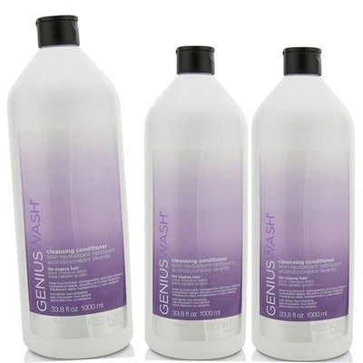 Redken Genius Wash Cleansing Conditioner for Coarse Hair 33.8 fl. oz - Pack of 3