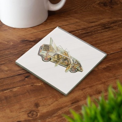 Rover SD1 Glasuntersetzer Set SD1 Diagramm Oldtimer Geschenk LIZENZWARE