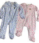 JC !WOW! Set of 2 BABY GAP Preemie HEARTS Cotton Footed Sleepers w/Mittens — photo 1
