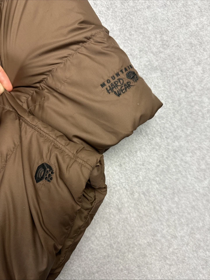 Chaqueta Mountain Hardwear Mujer M Marrón Cremallera Completa Con Capucha Parka Puffer Exterior Foto 2 de 4