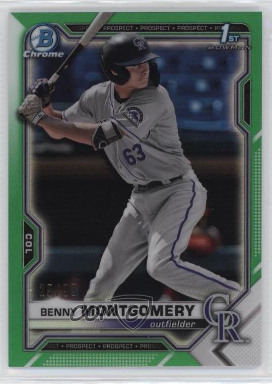 2021 Bowman Draft Chrome Green Refractor 25/99 Benny Montgomery #BDC-84 1m8