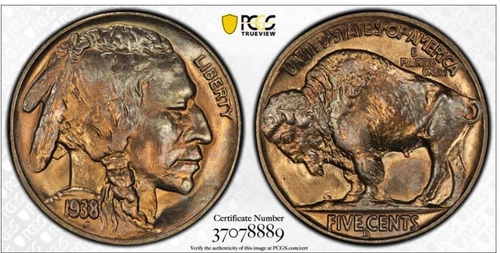 1938-D/S Buffalo Nickel 5C PCGS MS66+ FS-513 Gorgeous Toning!