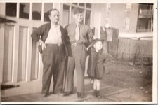 Vintage WWII Era Photograph 1944 Soldier Family Portrait Black  White Snapshot