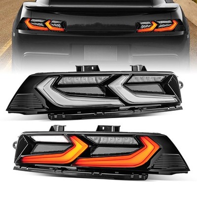 LED Tail Light L+R Pair C8 Style for 2014 2015 Chevrolet Chevy Camaro Clear Lens