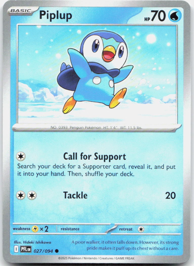 Piplup 027/094 27 ME02 Phantasmal Flames C NM English Pokémon