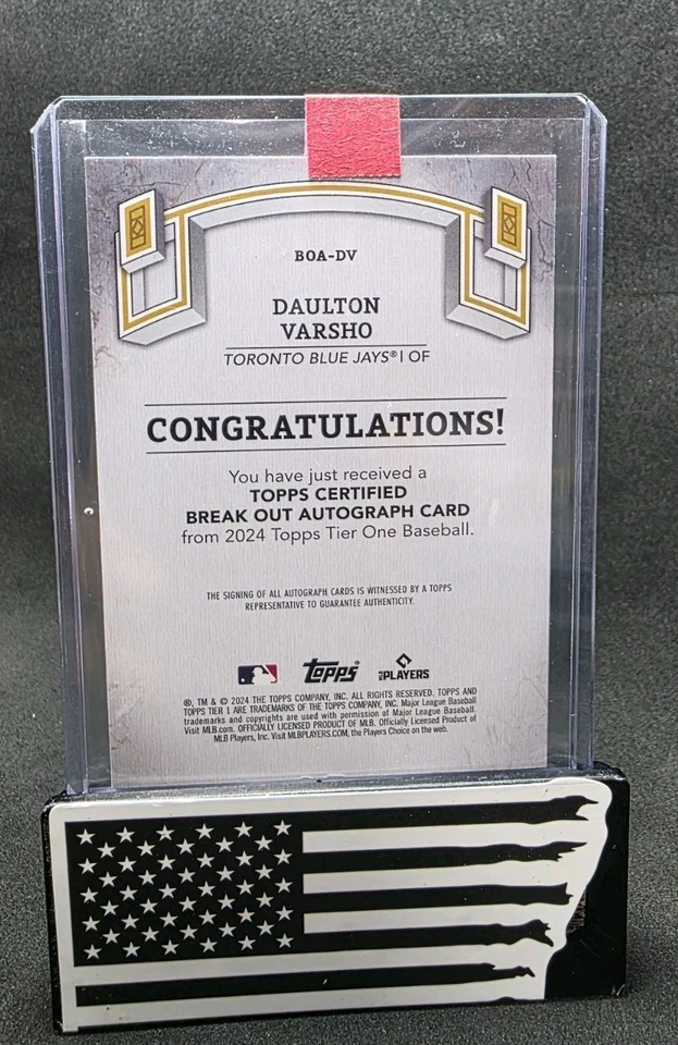 2024 TOPPS TIER ONE #BOA-DV DAULTON VARSHO BREAK OUT AUTO BLUE INK /199 - Image 2 of 2