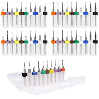 40Pcs PCB Micro Drill Bits Set, 0.1mm-1.0mm, Shank Spiral Tungsten Steel Carb...