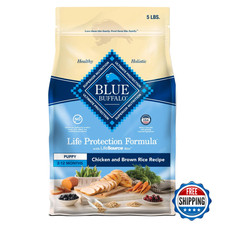 Blue Buffalo Life Protection Puppy Dry Dog Food, 5lb Chicken Brown Rice DHA ARA