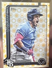 2025 Topps Series 2 - Holiday Sun Parallel - Jonathan Aranda - Rays - #678