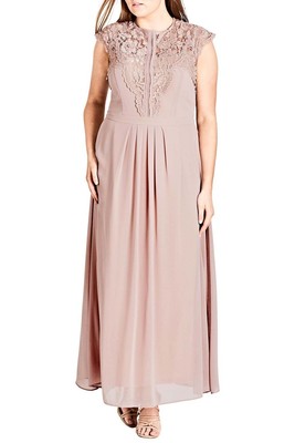 lace bodice maxi dress
