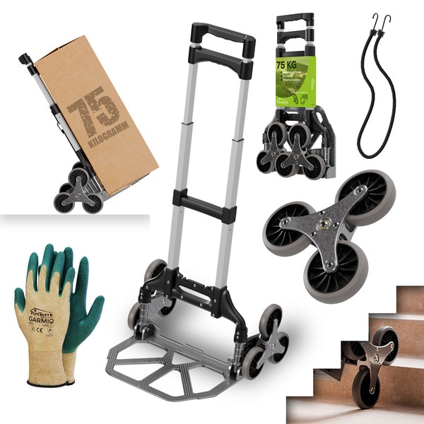 Sackkarre Alu Transportwagen Handwagen Treppenkarre Klappbar Aluminium 75Kg-image