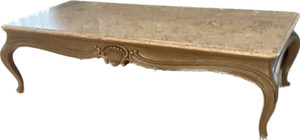 Antique Victorian Rose Rouge Marble Top Coffee Table