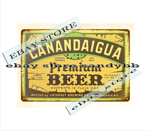 1930s CANANDAIGUA BEER IRTP BREWING CO ROCHESTER, NY tin sign bedroom accessorie