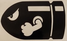 Bullet Bill Vinyl Sticker Decal choose size/color Super Mario Bros. Nintendo