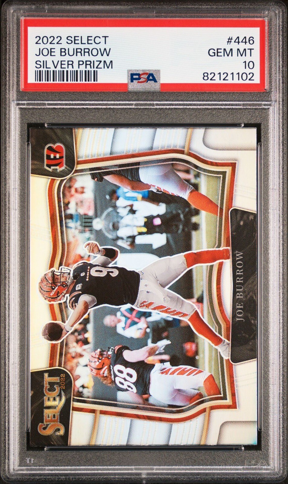 2022 Panini Select 446 Joe Burrow Field Level Silver Prizm PSA 10