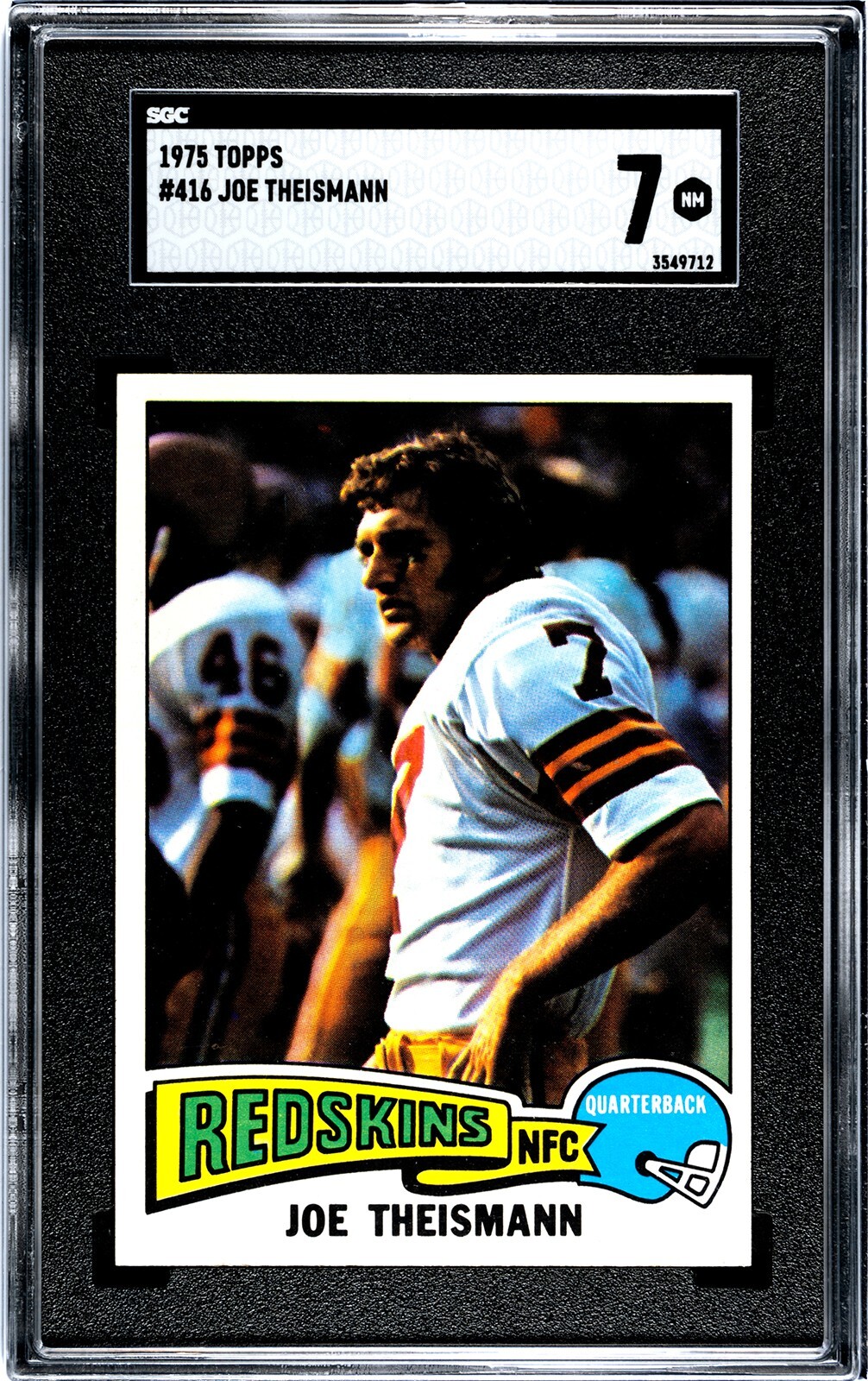 1975 Topps JOE THEISMANN ROOKIE #416 Redskins SGC 7 NEAR MINT Condition