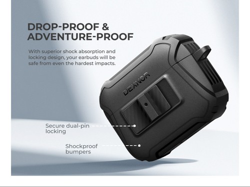DEXNOR Schutzhülle für AirPods Pro 2 Ohrhörer Stoßfest Robust Cover - Bild 20 von 60