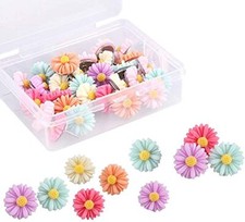 30 Pieces Flower Pushpins Flower Thumb Tacks Decorative Floret Push Pins Colorfu