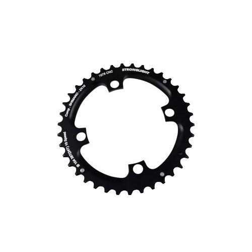 Plateau VTT 104mm 38 dents noir Stronglight en aluminium usiné pour pédalier 4 branches