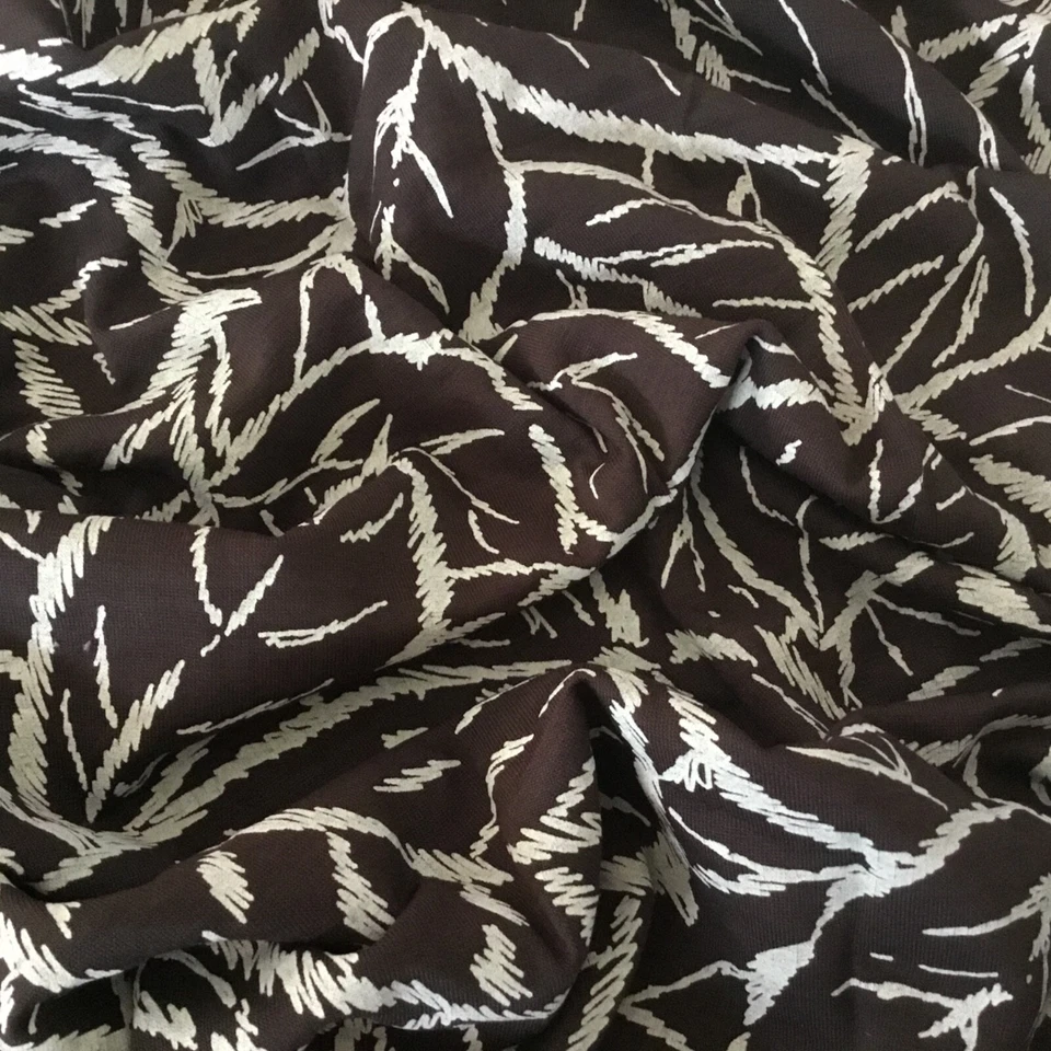 Precioso tejido jersey elástico marrón/crema, 0,90 metros Foto 4 de 4