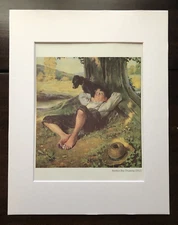 Norman Rockwell "Barefoot Boy Dreaming" 11 x 14 Matted Art Print-1922