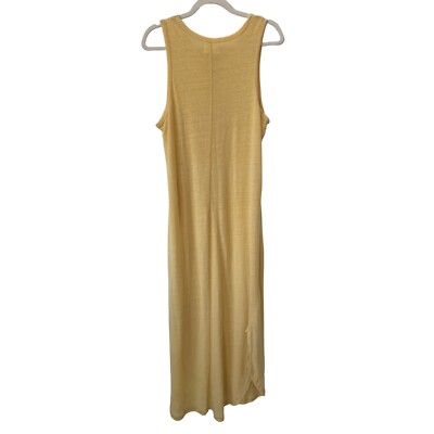 knee length dresses for ladies Yellow Women Linen Dress, Minimalist Design Ruffled Dresses by Minimalisticlinen XXL / White Tie main image 0