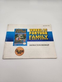 Wheel Of Fortune Family Edition (NES Nintendo) Game and Manual, Tested