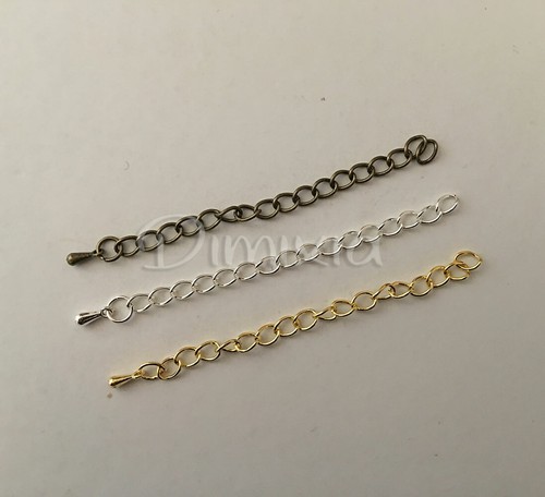 SILVER GOLD BRONZE CHAIN CURB NECKLACE 