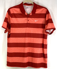 Nike Golf Dri-Fit Red Stripe Short Sleeve Polo Shirt Mens XL