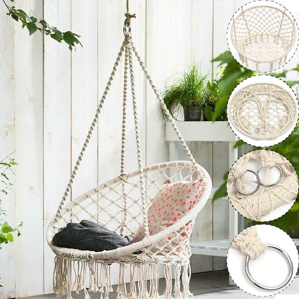 Hanging Swing Chair Hammock Seat Cushion Round Cotton Home Ceiling