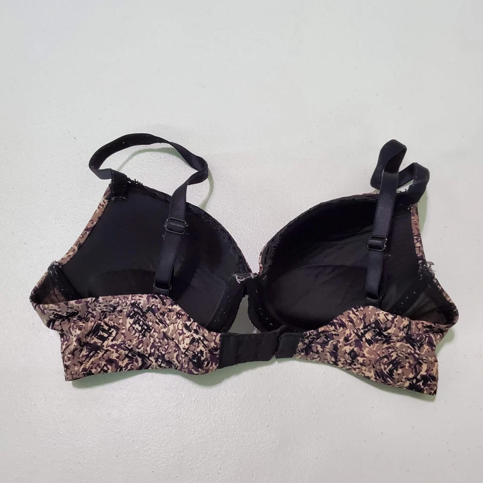 Sujetador para mujer Calvin Klein 34C púrpura estampado abstracto push up con aros ajustable Foto 4 de 4